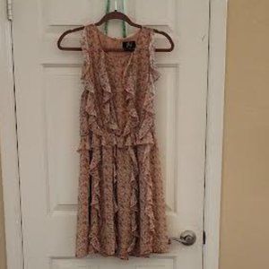 Anthropologie Peach Floral Dress